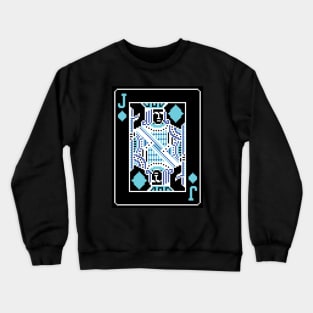 Jack of Diamonds Pixel Art Bright Negative Mode Crewneck Sweatshirt